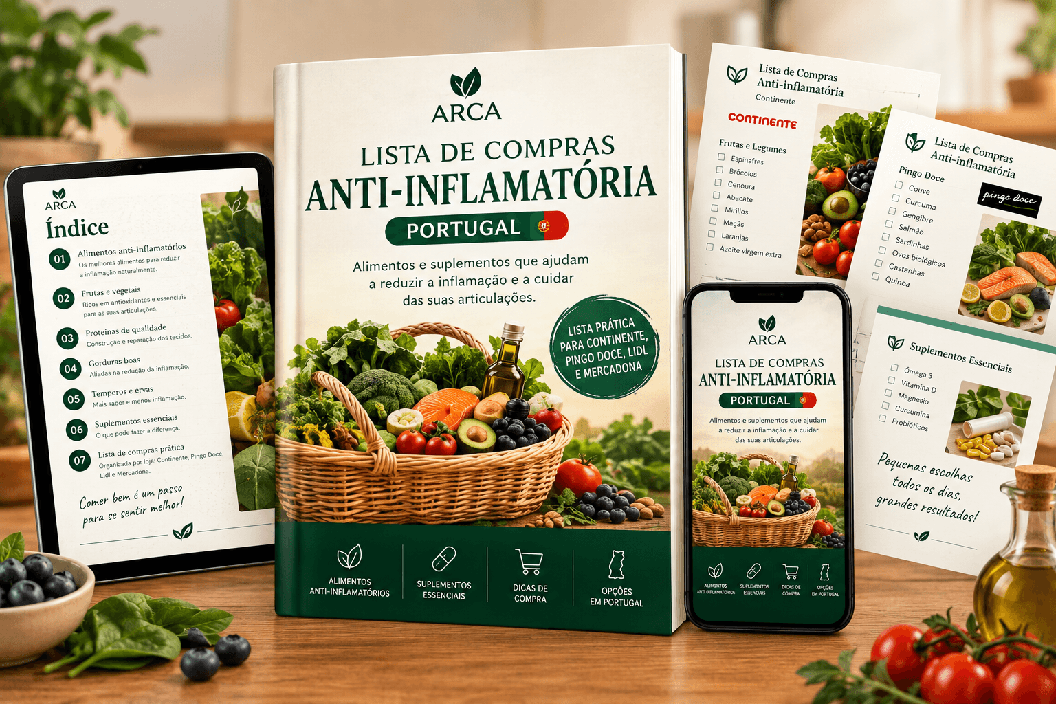 Capa do BÓNUS 4: LISTA DE COMPRAS ANTI-INFLAMATÓRIA 🇵🇹