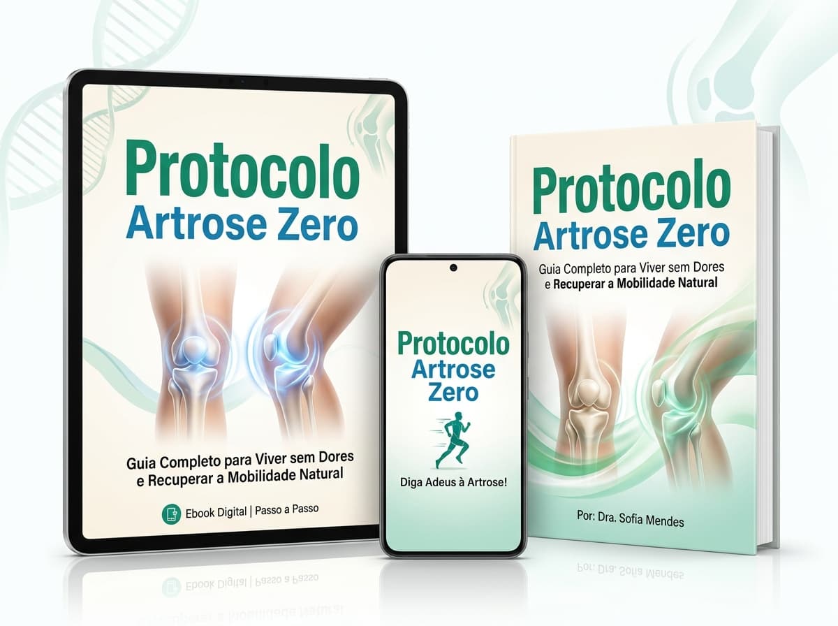 Protocolo Artrose Zero — Guia Completo para Viver sem Dores e Recuperar a Mobilidade Natural, disponível em tablet, telemóvel e formato de livro